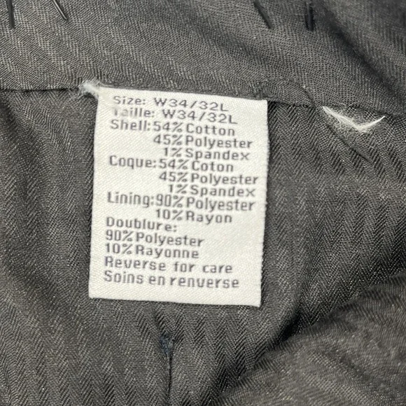 Paisley Gray Pants Mens 34x32 Slim Fit White Blue Seersucker Preppy - Picture 8 of 9